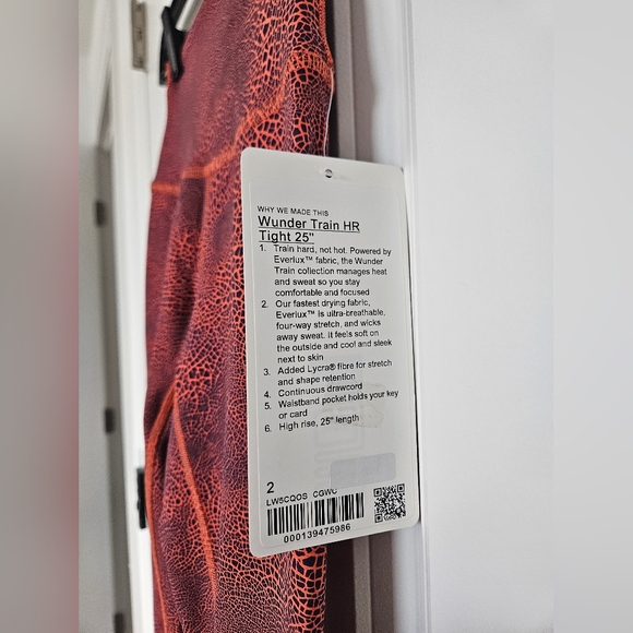 NWT Lululemon Wunder Train HR Tight 25" Size 2 Crackle Glaze Vintage Orange - Picture 9 of 15